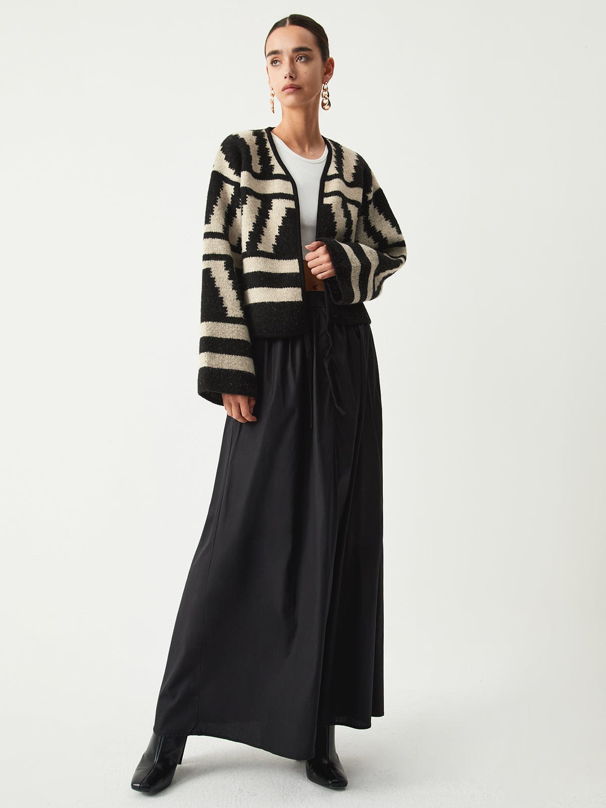 Andes Wool-Blend Wrap Cardigan