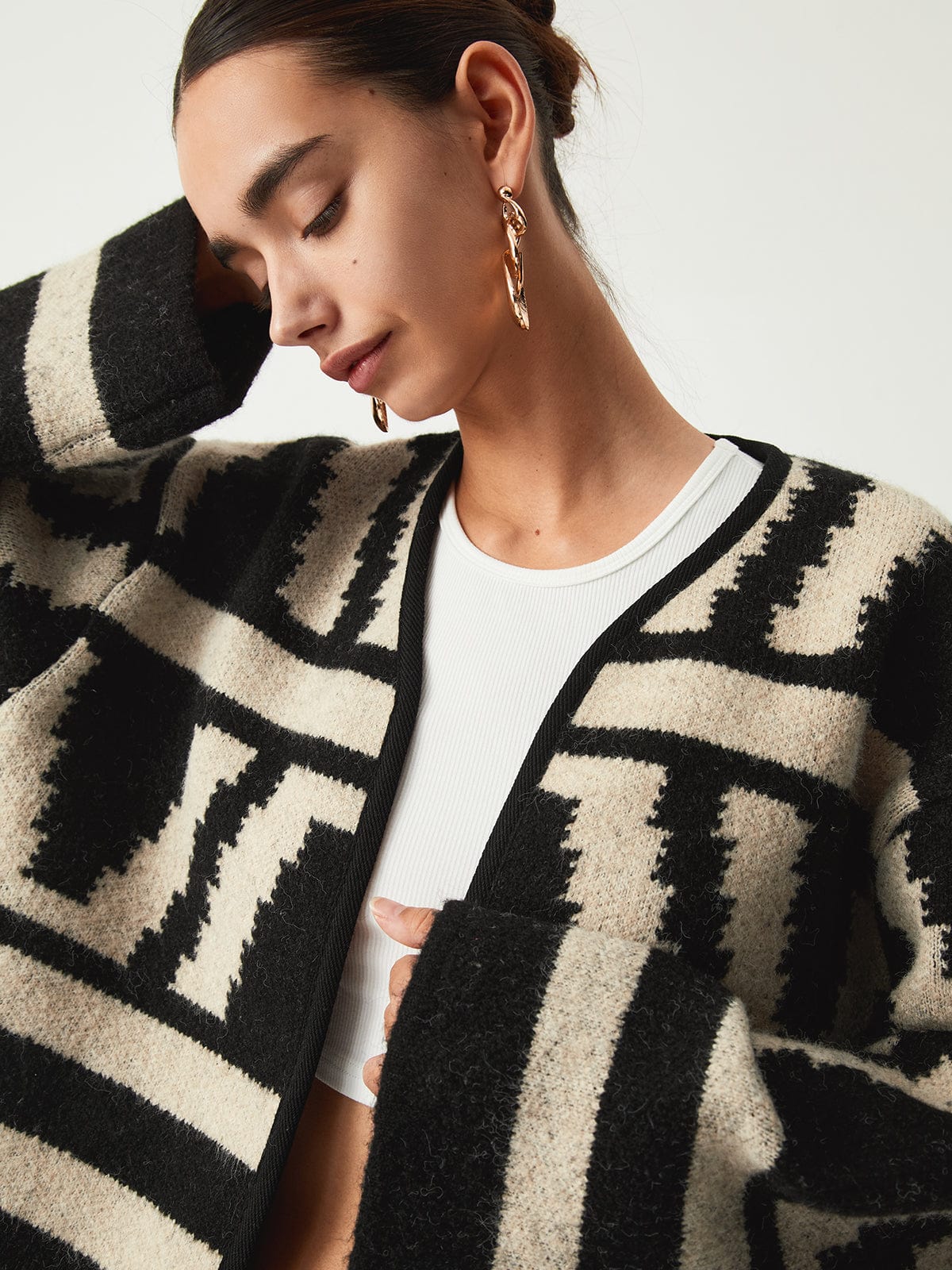 Andes Wool-Blend Wrap Cardigan
