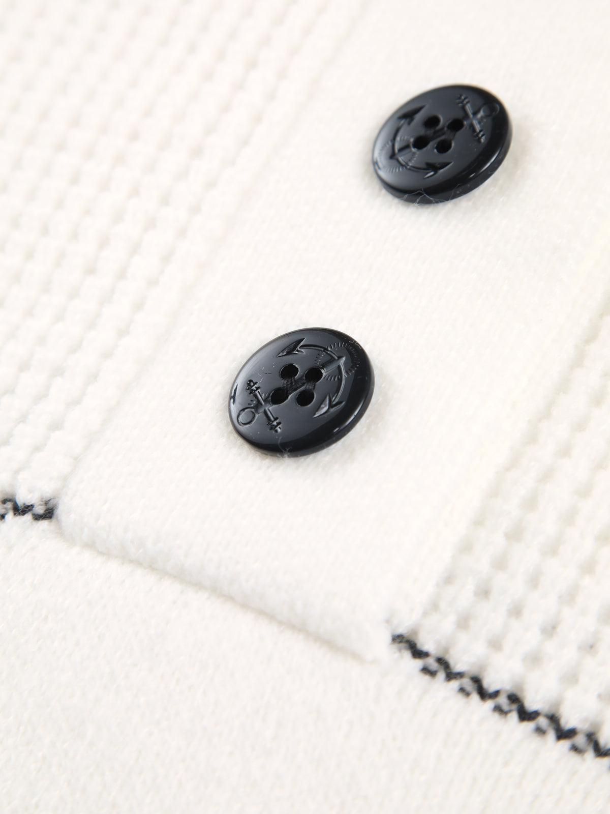 Striped High Collar Button Knit Sweater