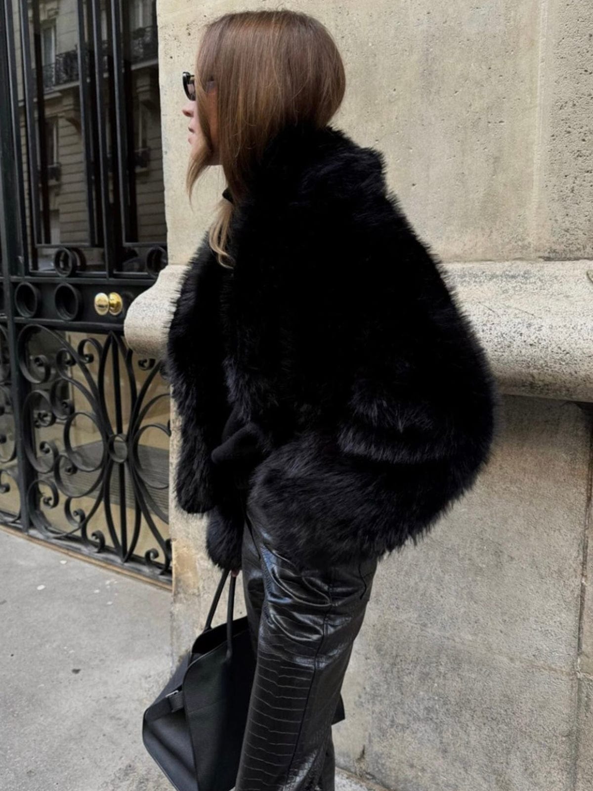 Black Luxe Faux Fur Jacket