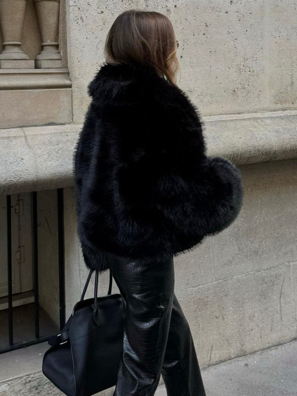 Black Luxe Faux Fur Jacket