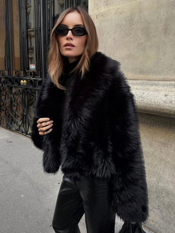 Black Luxe Faux Fur Jacket