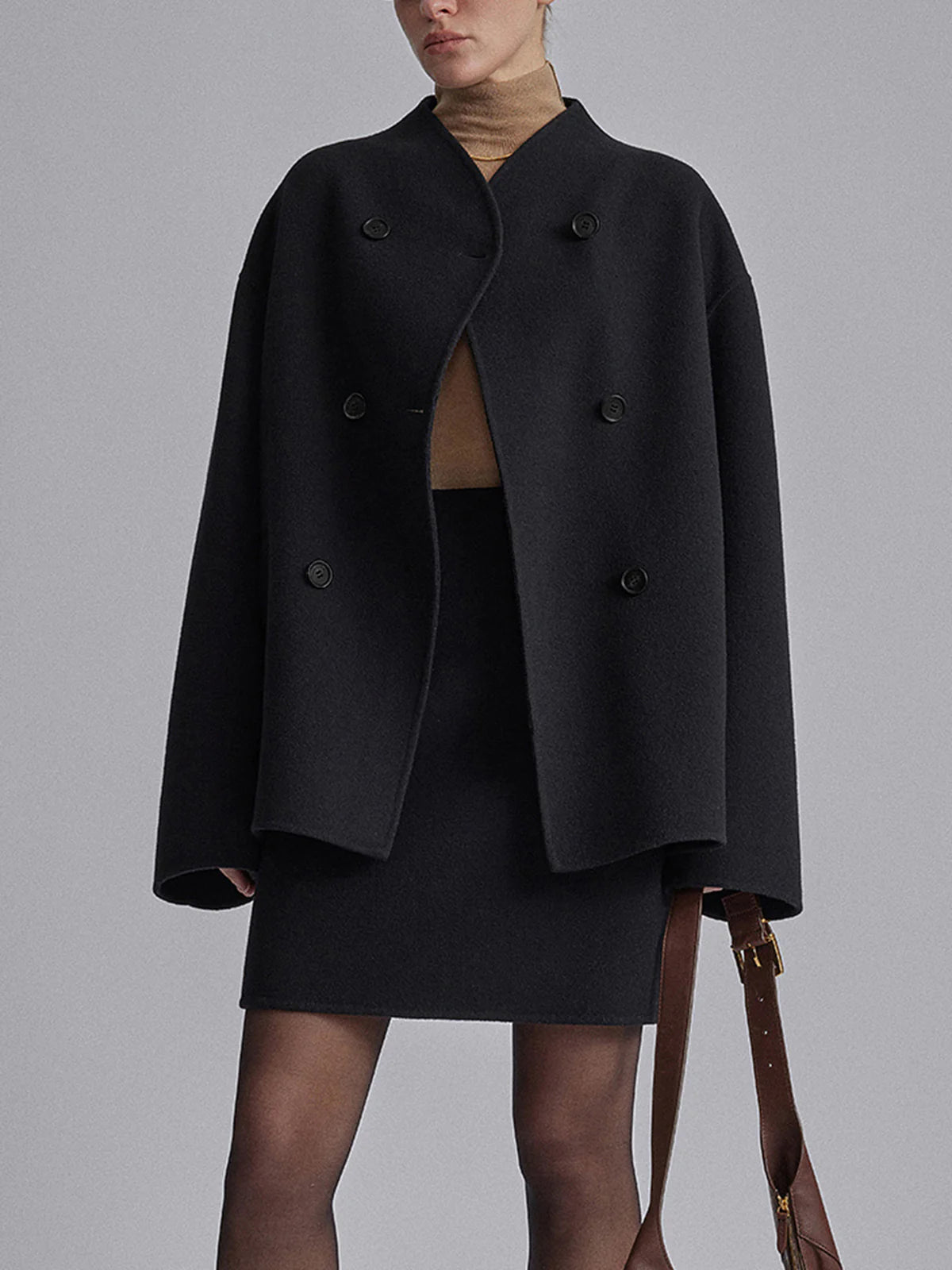 Sable Double-Breasted Coat
