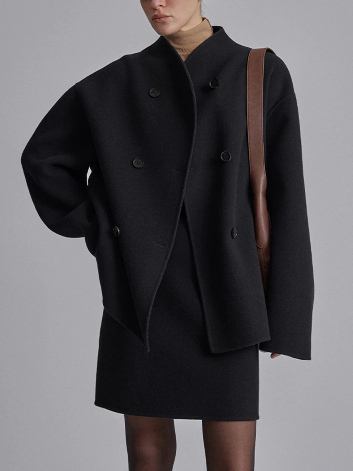 Sable Double-Breasted Coat