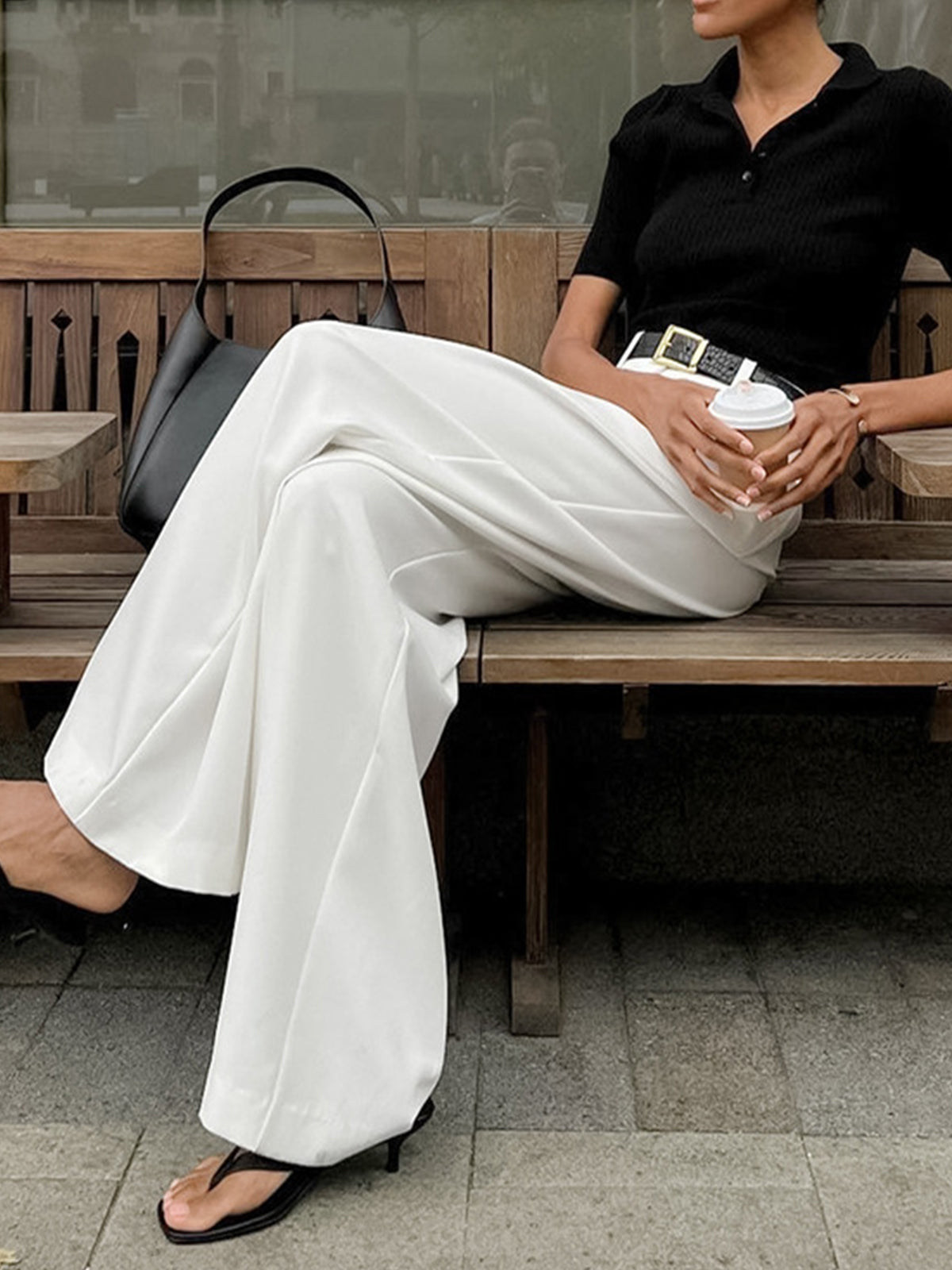 Thea High-Waisted Wide Leg Trousers