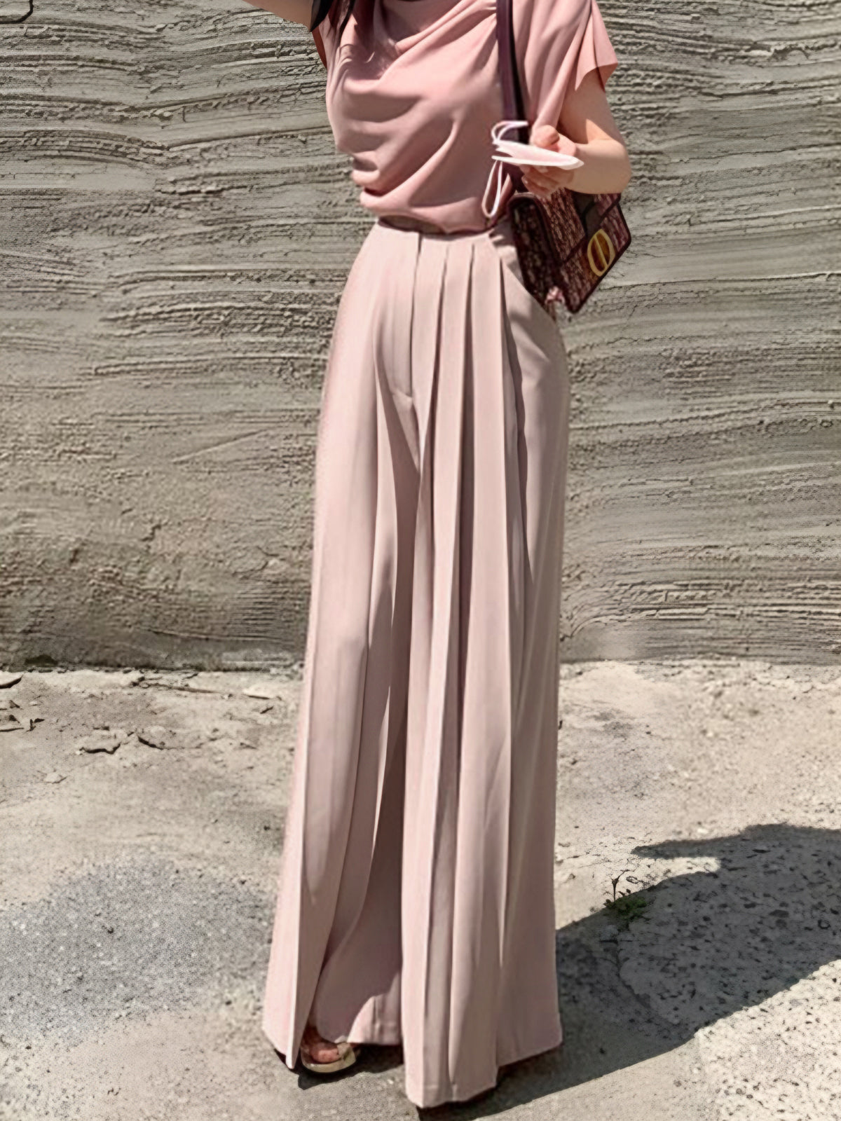 Tailored Pleated Wide-Leg Trousers