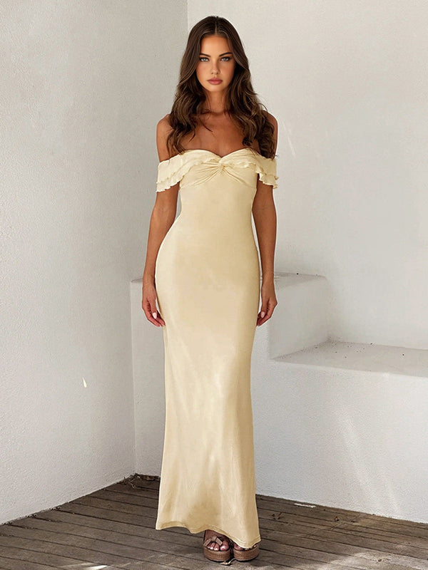 Sunset Serenade Off-Shoulder Gown