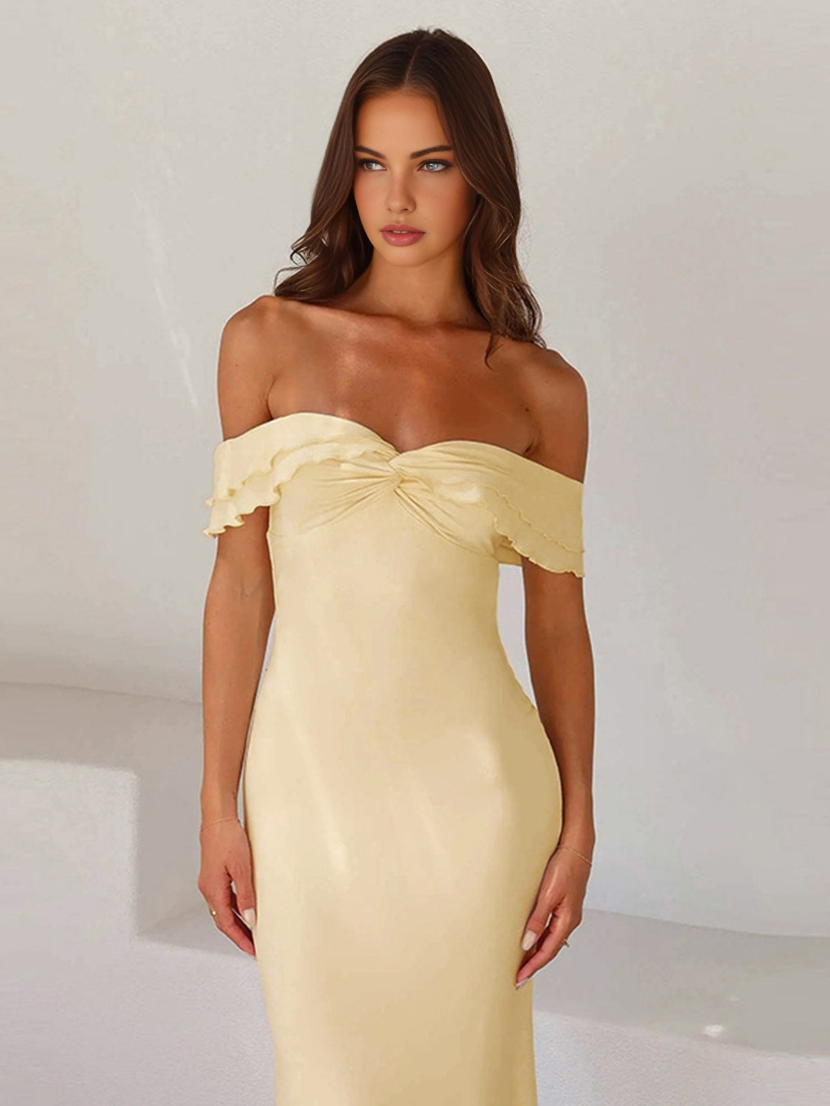 Sunset Serenade Off-Shoulder Gown