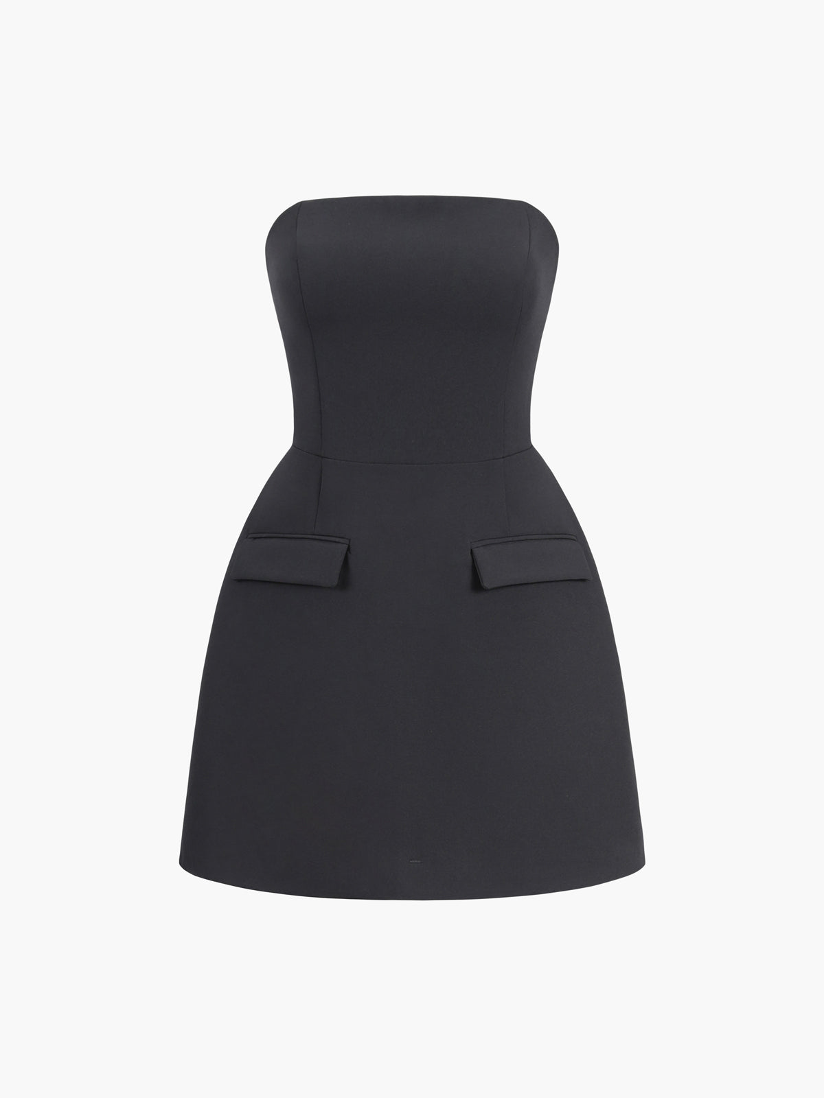 Strapless Pocket Detail Mini Dress