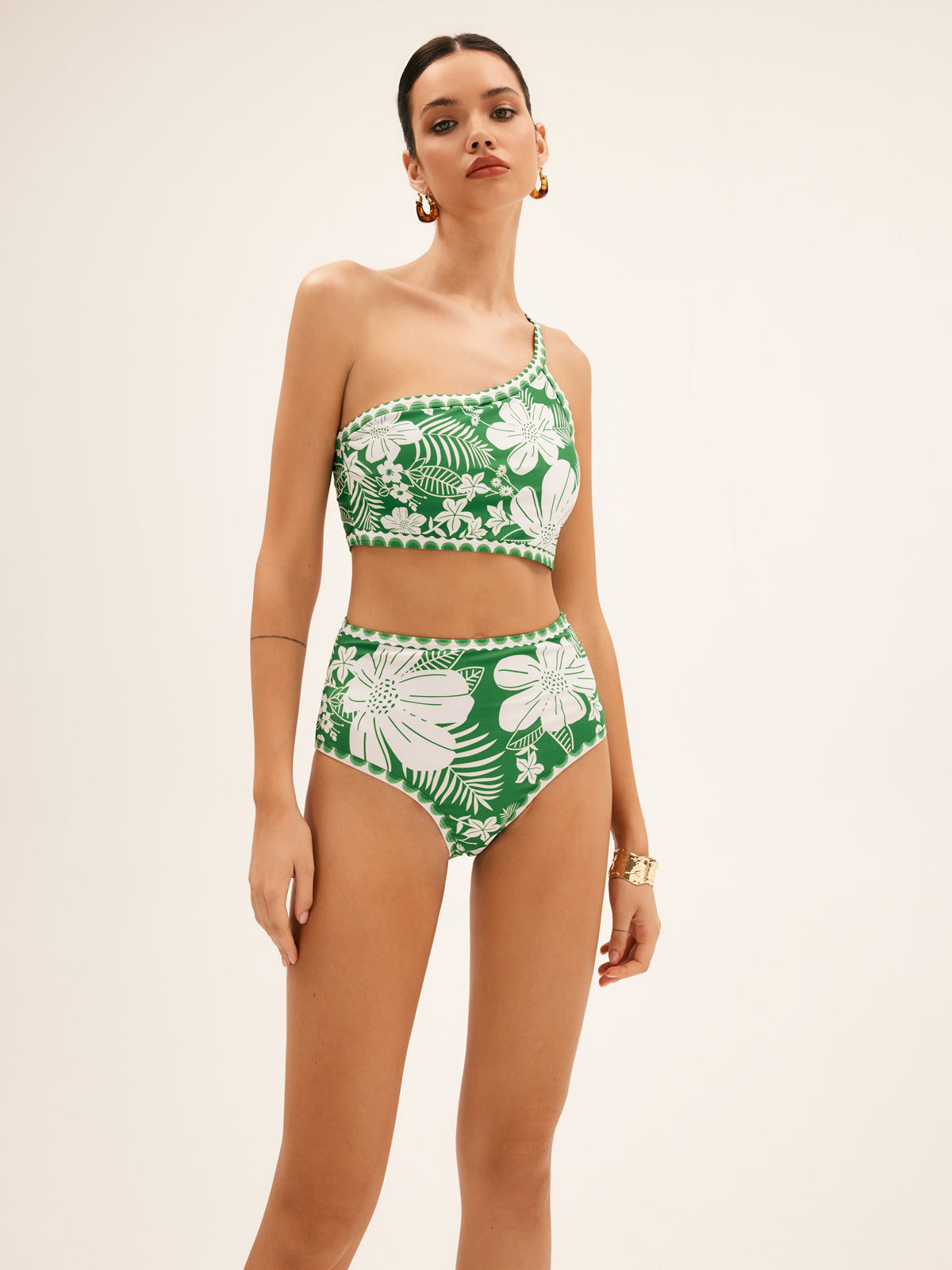 Tropical Breeze One-Shoulder Bikini