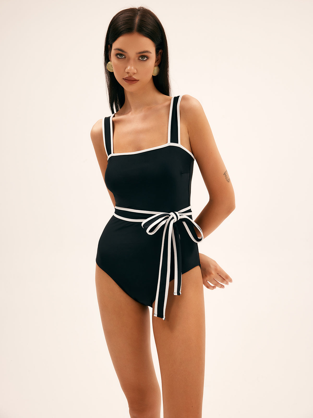 Coastal Belted One-Piece Swimsuit