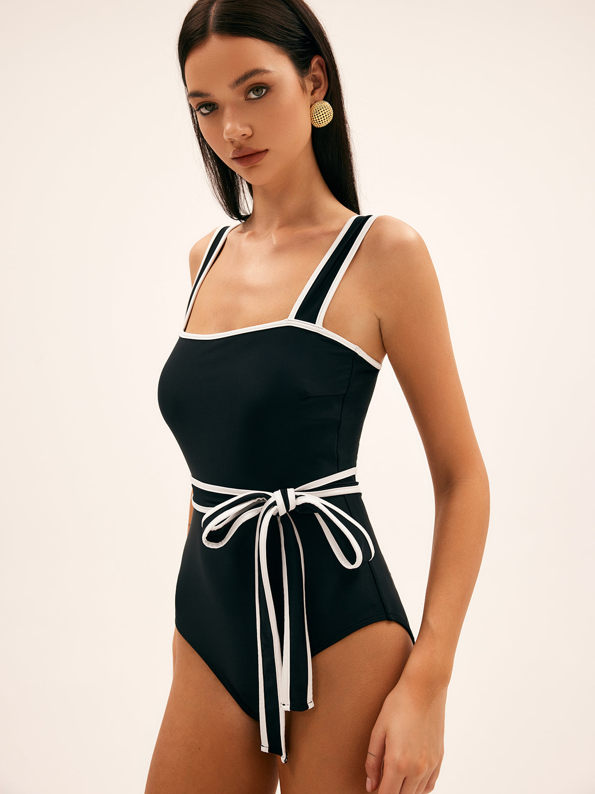 Coastal Belted One-Piece Swimsuit