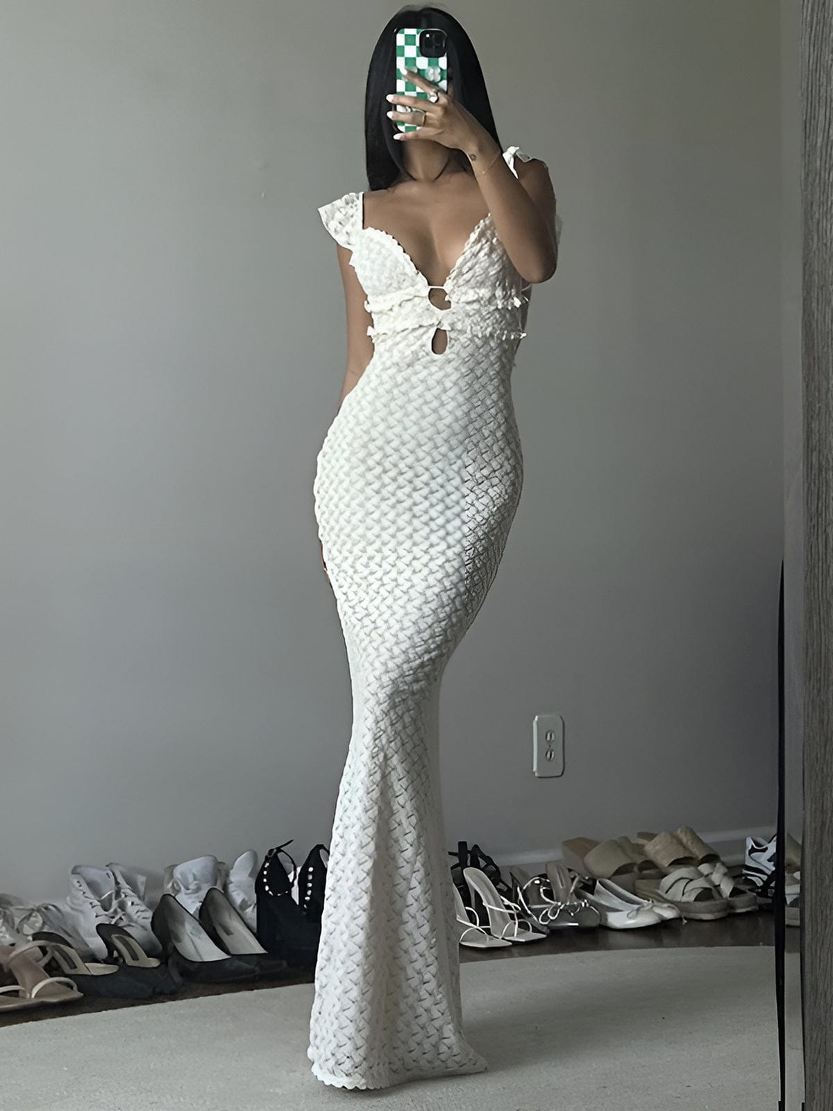 Seville Textured Knit Cut-Out Maxi Dress