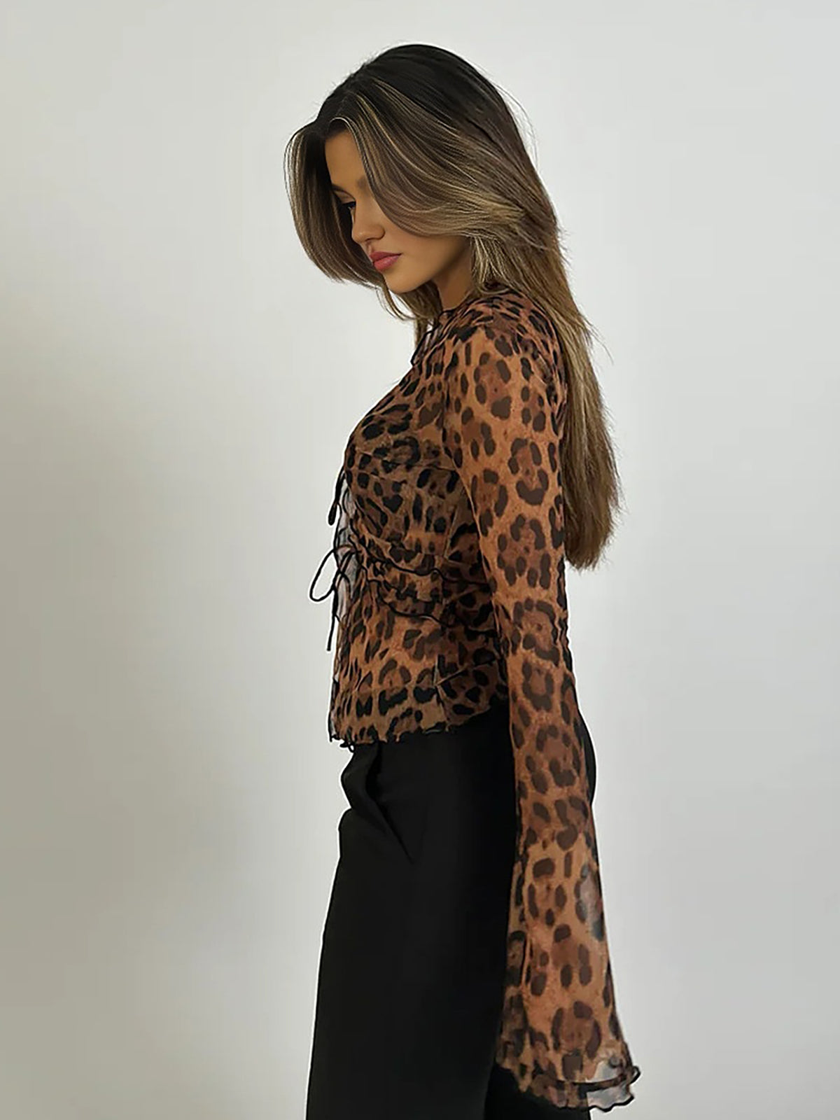 Savanna Sheer Leopard Blouse