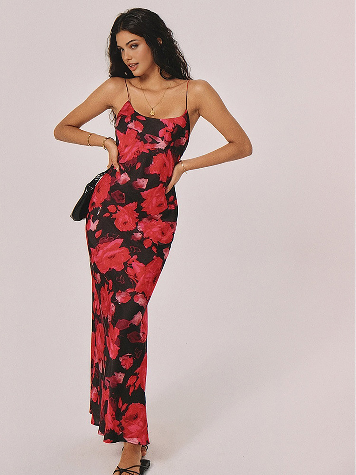 Floral Low Cut Maxi Dress