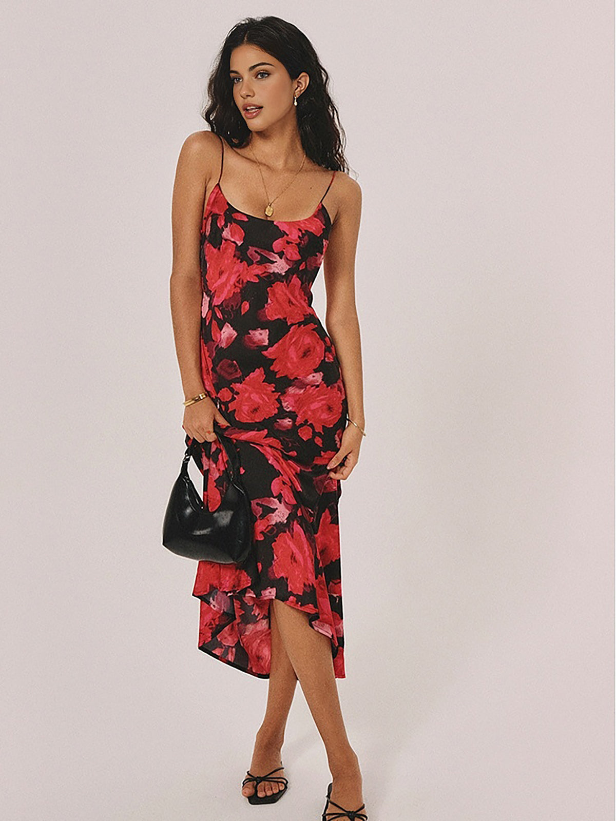 Floral Low Cut Maxi Dress