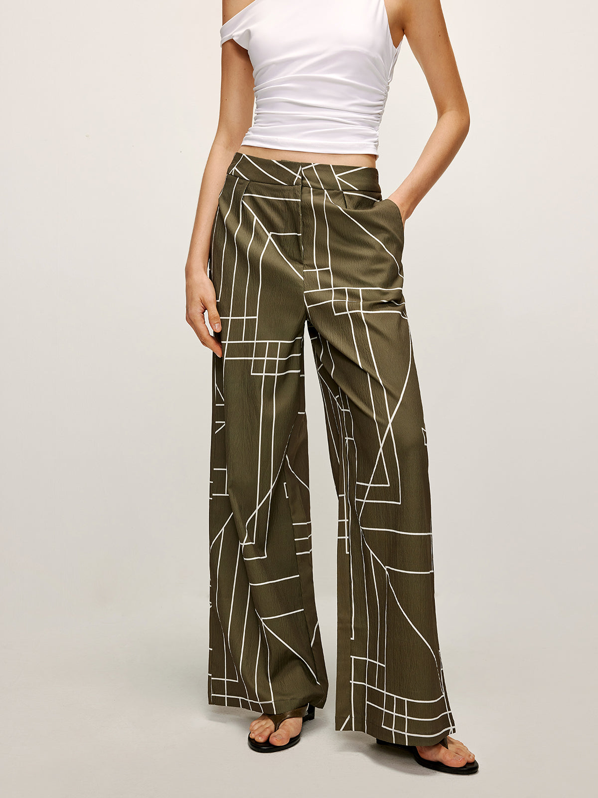 Luna Abstract Print Wide Leg Pants