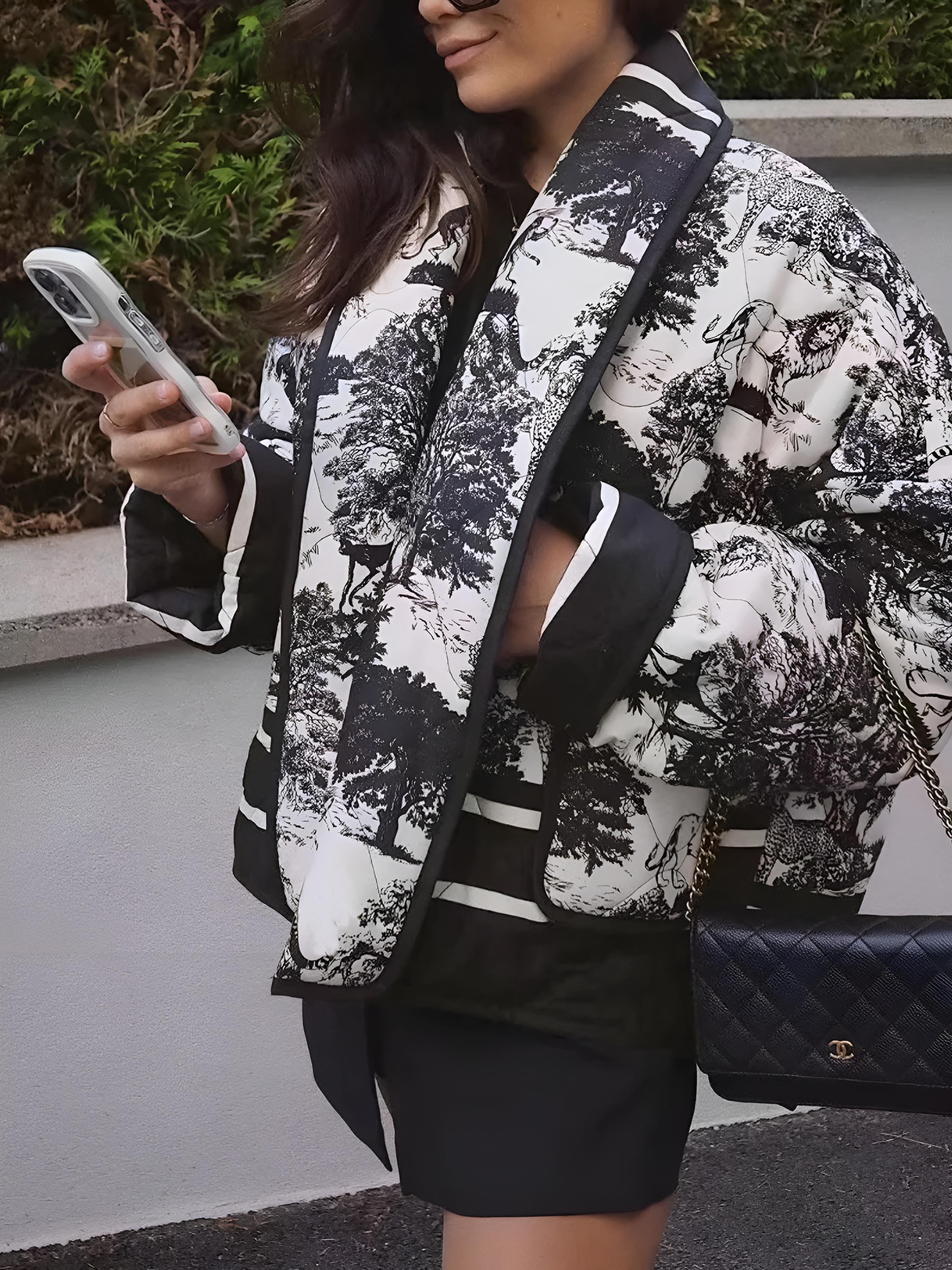 Noir Sketch Contrast-Trim Jacket