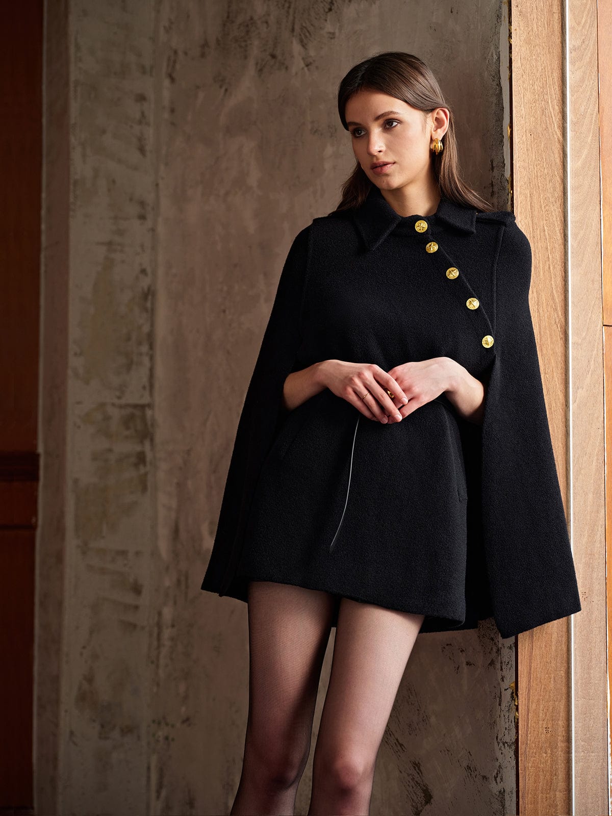 Melbourne Noir Cape Coat