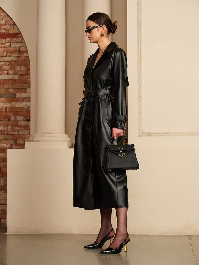 Bellamy Midnight Faux Leather Trench