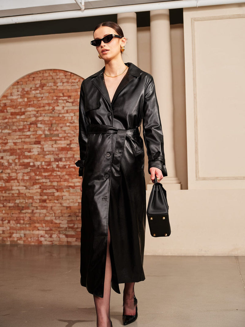 Bellamy Midnight Faux Leather Trench