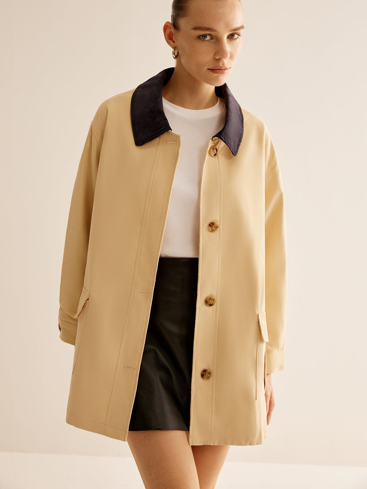 Khaki Edge Trench Coat