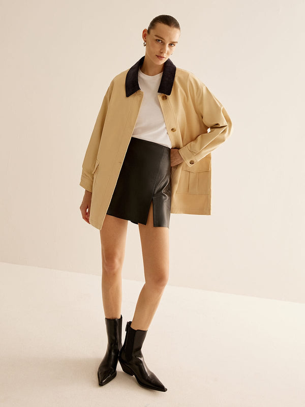 Khaki Edge Trench Coat