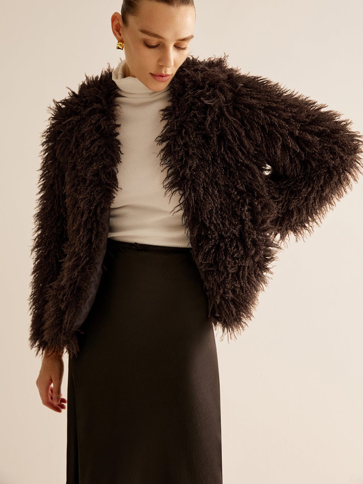 Brown Sydney Luxe Faux Fur Jacket