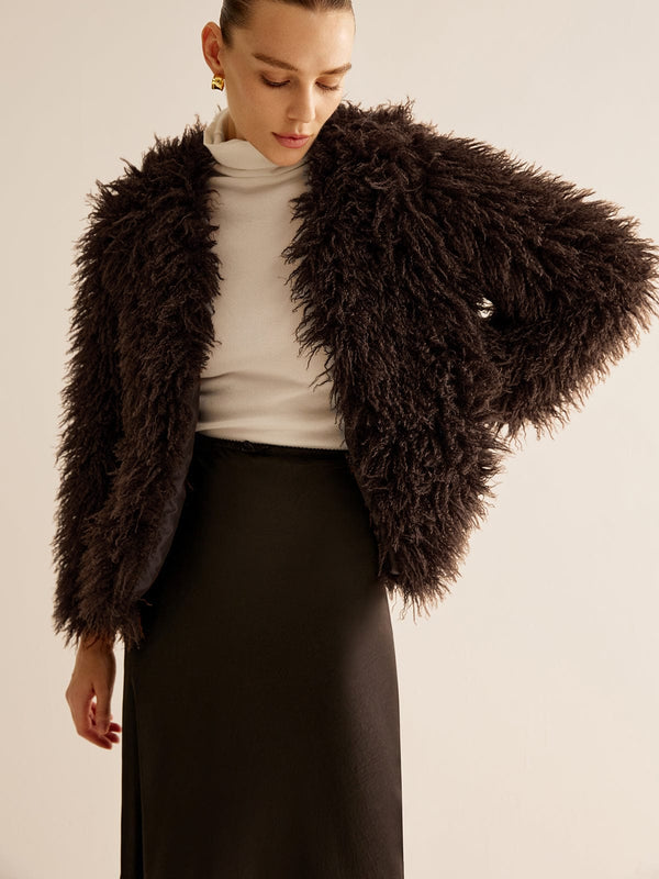 Brown Sydney Luxe Faux Fur Jacket