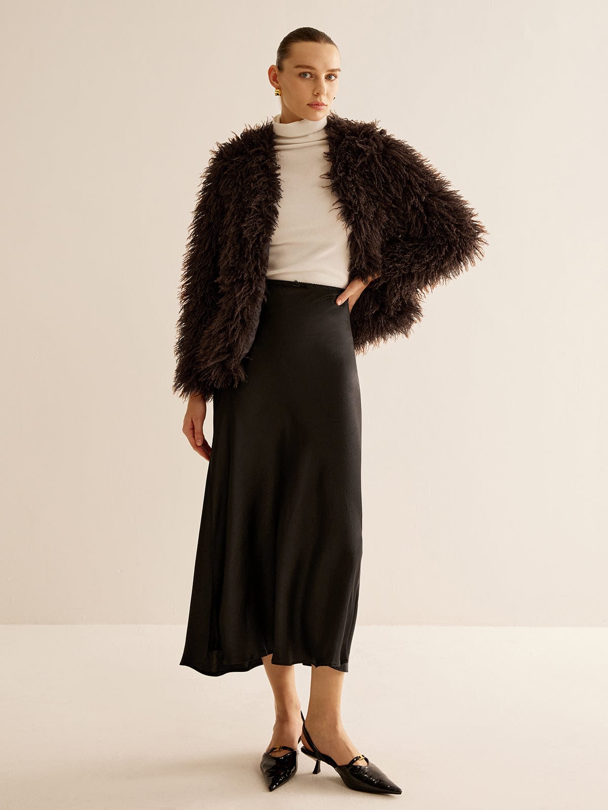 Brown Sydney Luxe Faux Fur Jacket