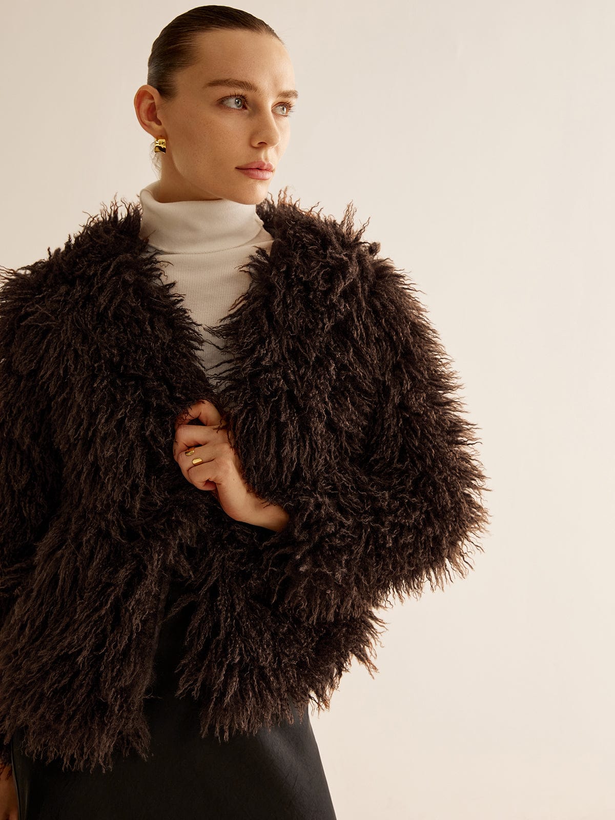Brown Sydney Luxe Faux Fur Jacket