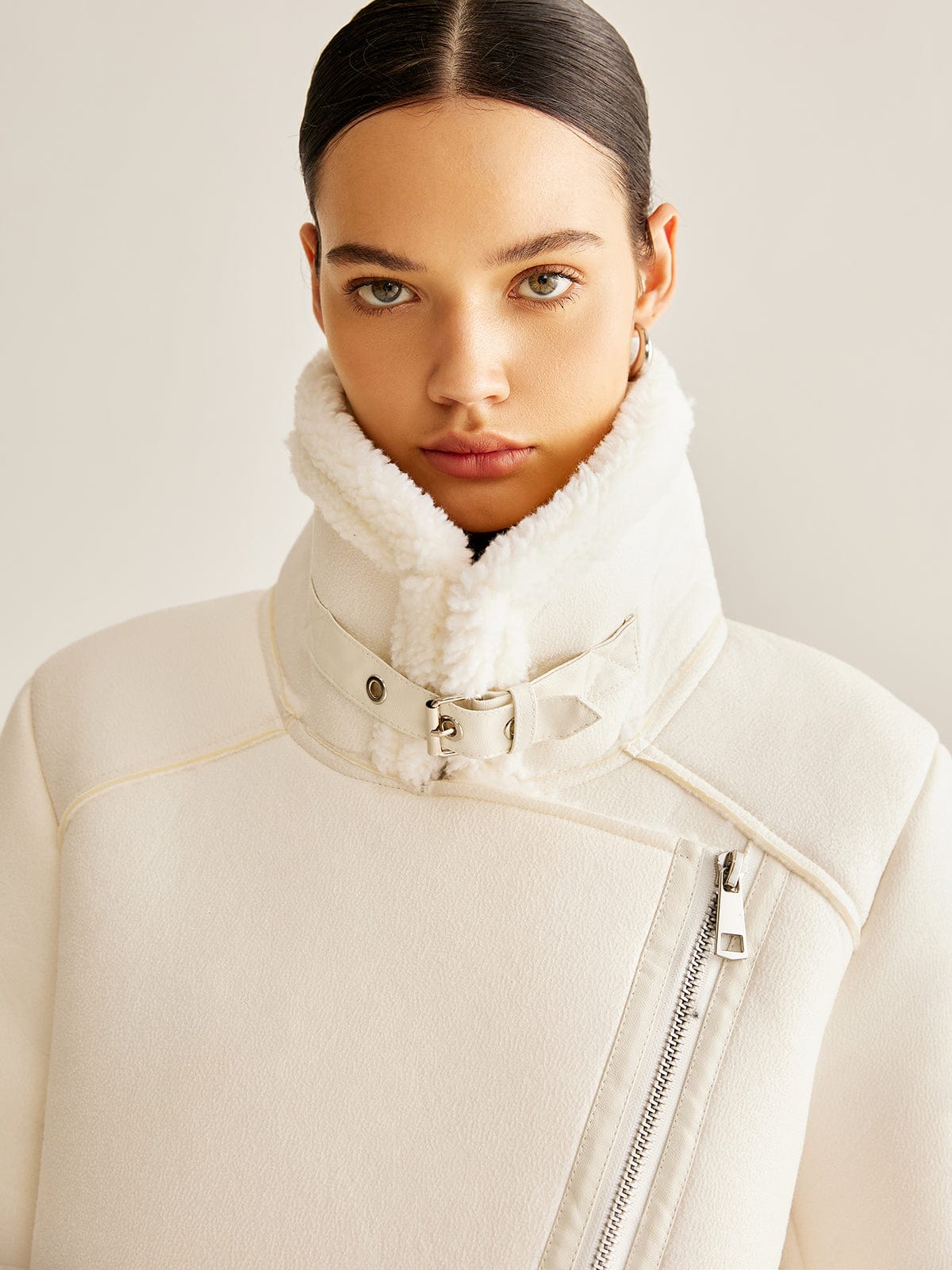 Valencia Faux Shearling Belted Jacket