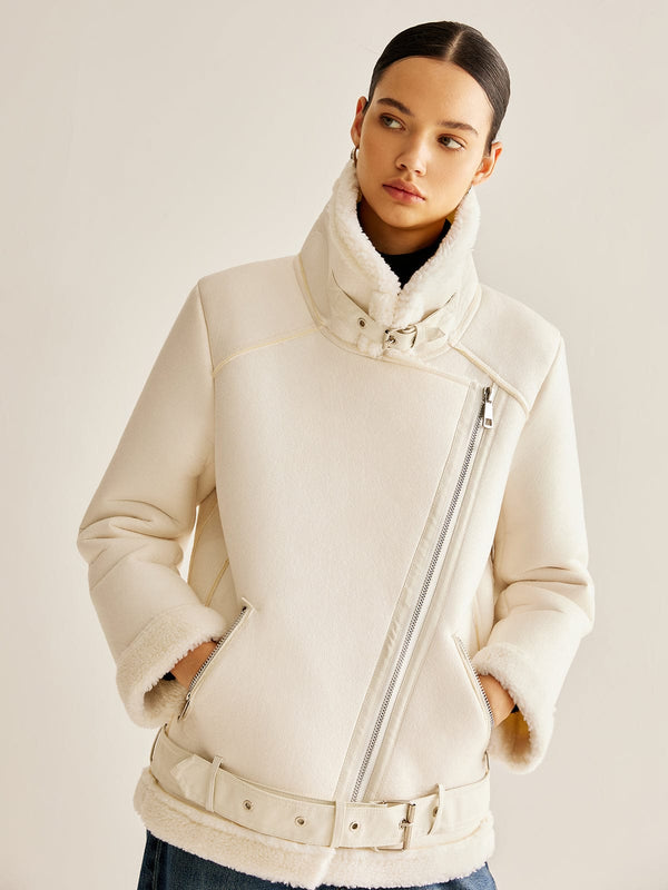 Valencia Faux Shearling Belted Jacket