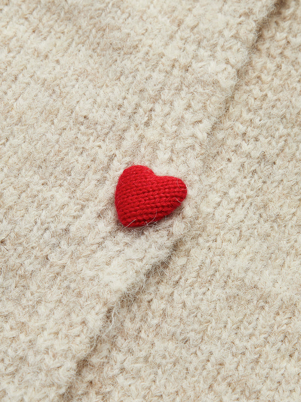 Heart Charm Button Cardigan