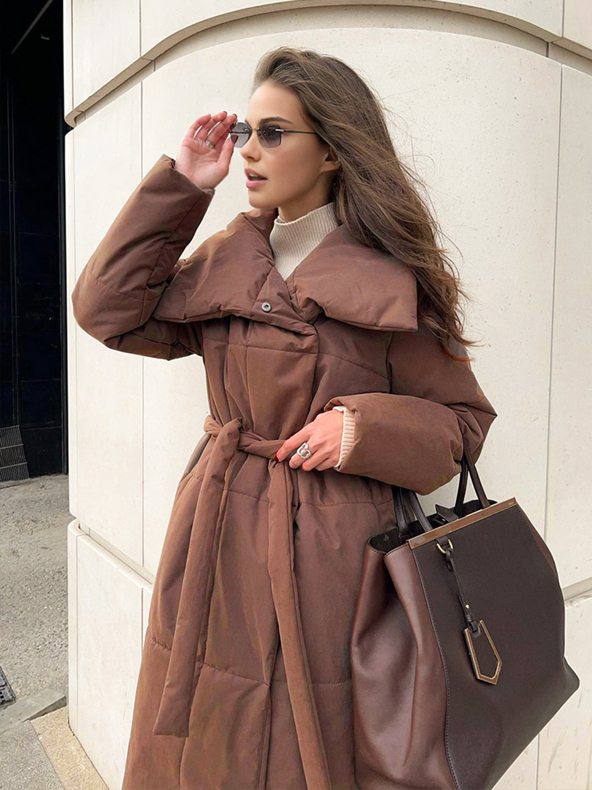Monaco Puffer Long Belted Coat