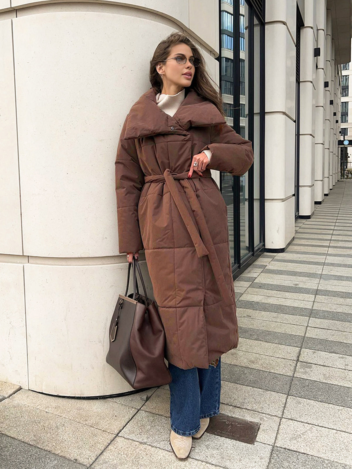 Monaco Puffer Long Belted Coat