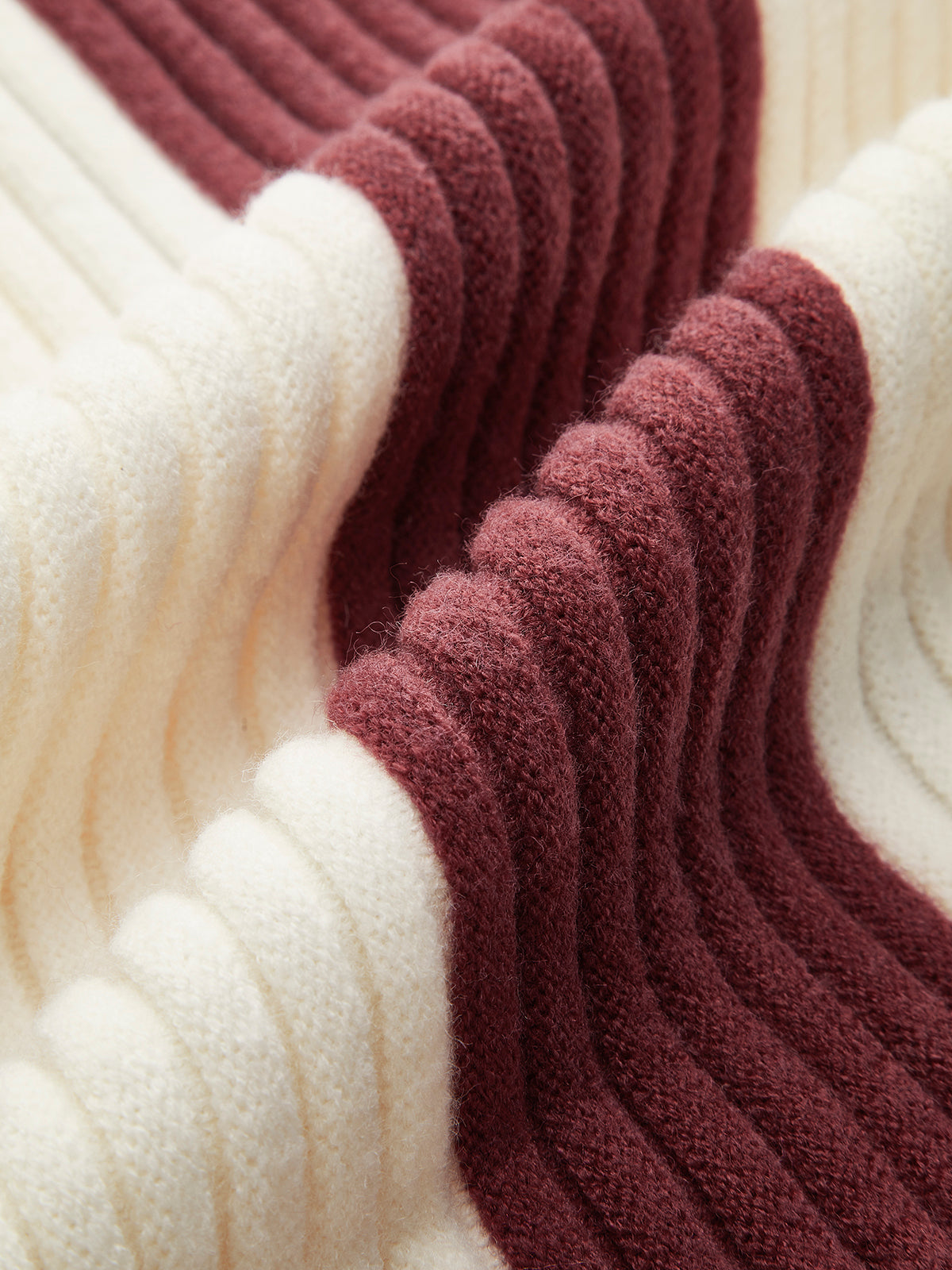 Colourblock Ribbed Turtleneck Sweater