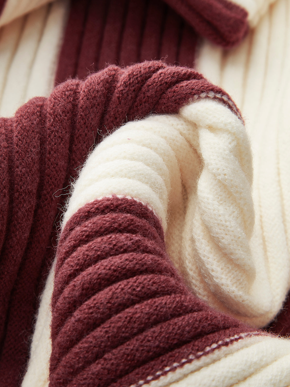 Colourblock Ribbed Turtleneck Sweater