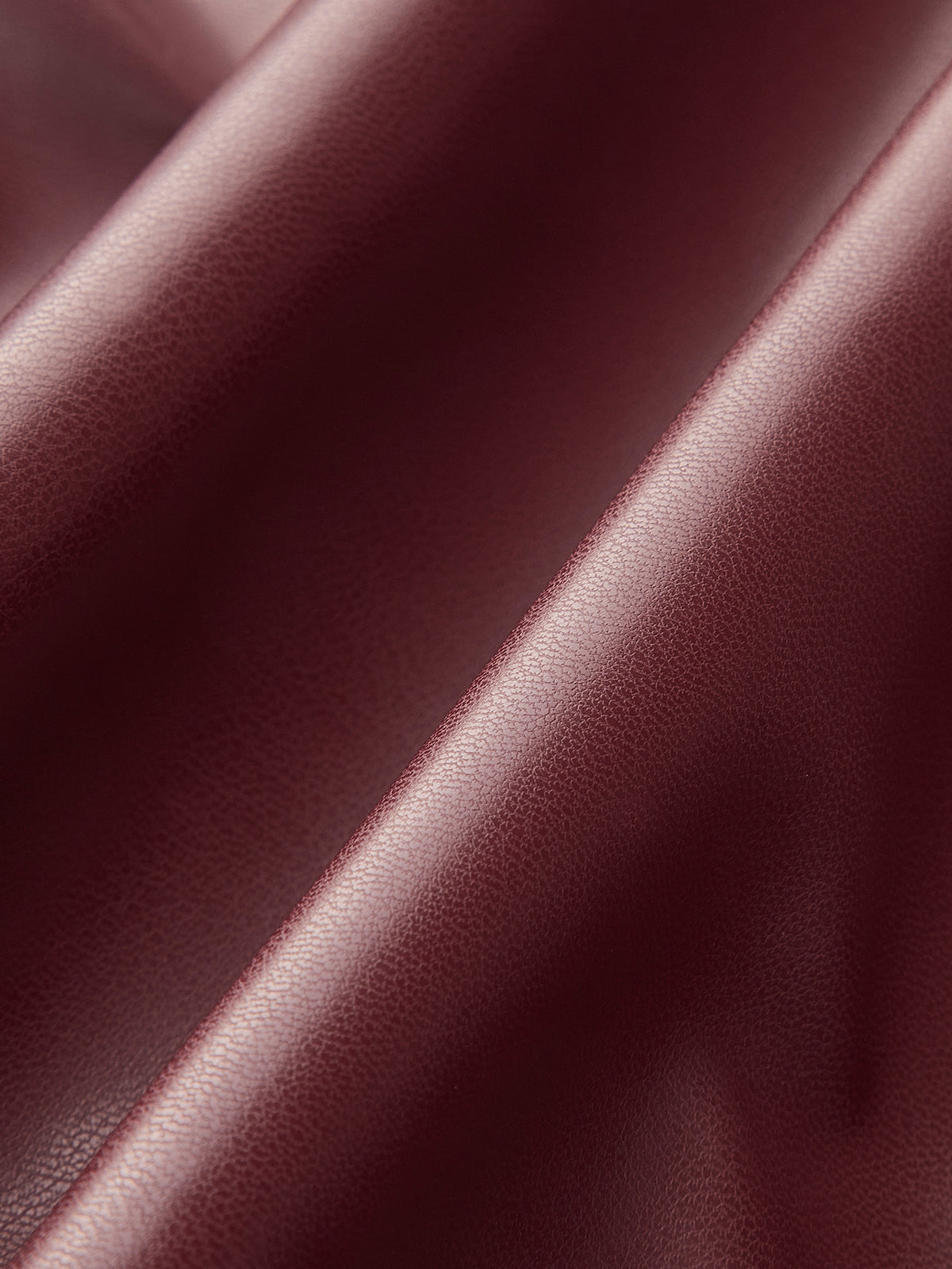 Crimson Faux Leather Draped Top