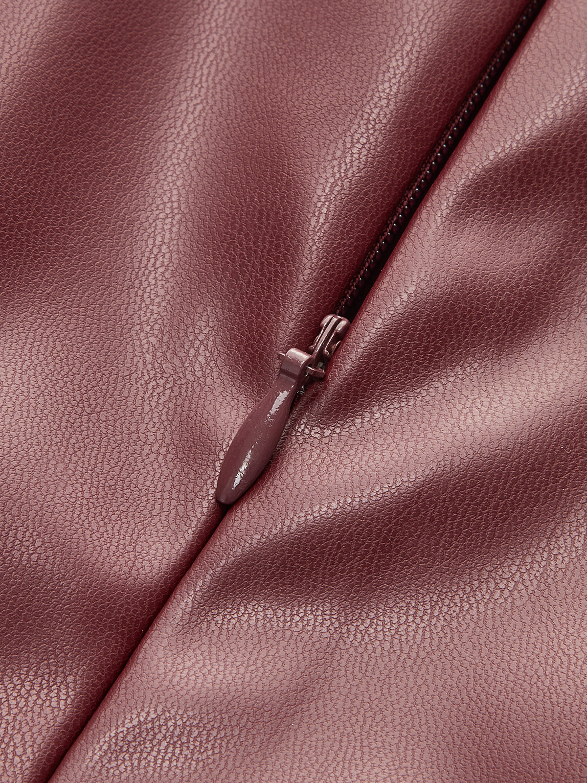 Crimson Faux Leather Draped Top