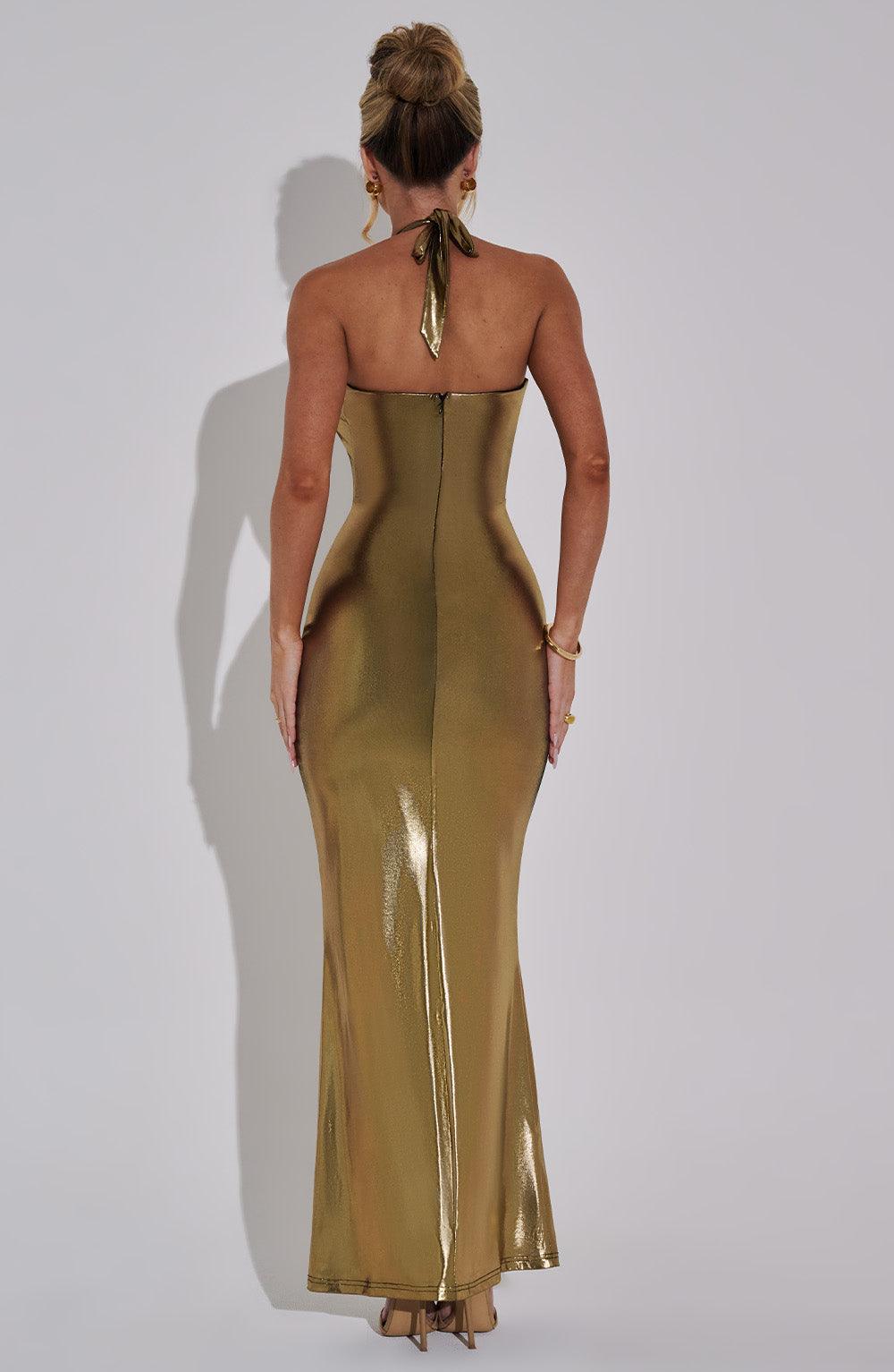 Aurora Gold Maxi Dress