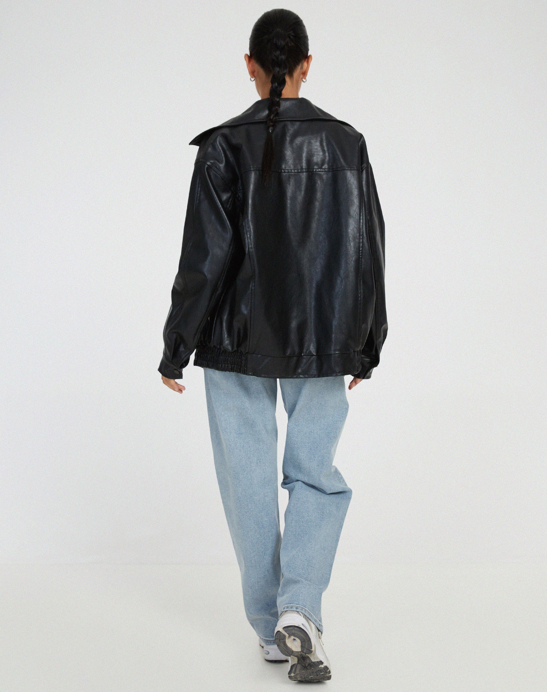 Harlin Oversized PU Zip Jacket