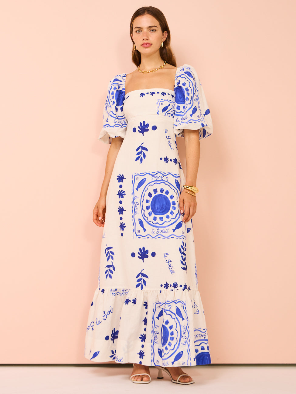 Solmare Puff Sleeve Maxi Dress