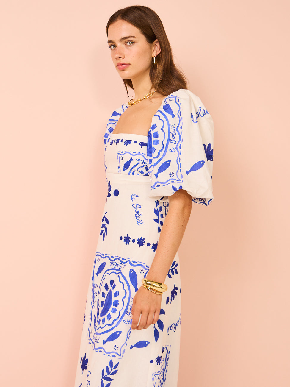 Solmare Puff Sleeve Maxi Dress