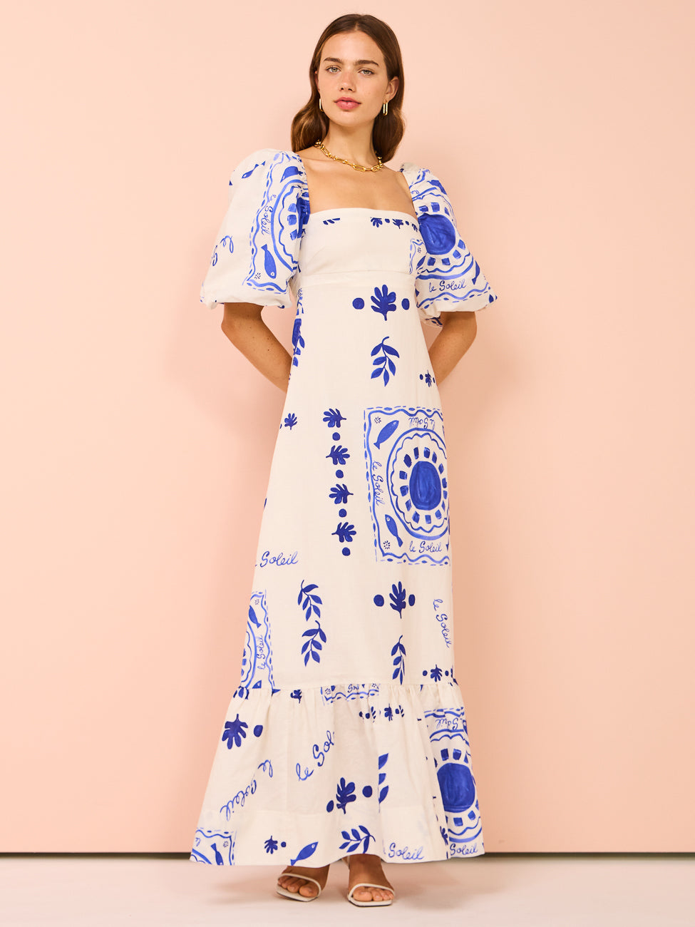 Solmare Puff Sleeve Maxi Dress