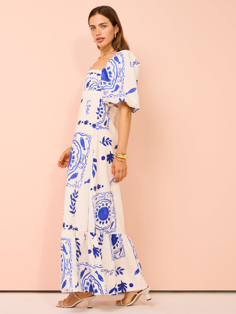 Solmare Puff Sleeve Maxi Dress