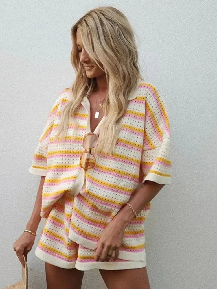 Sunstripe Knit Lounge Set