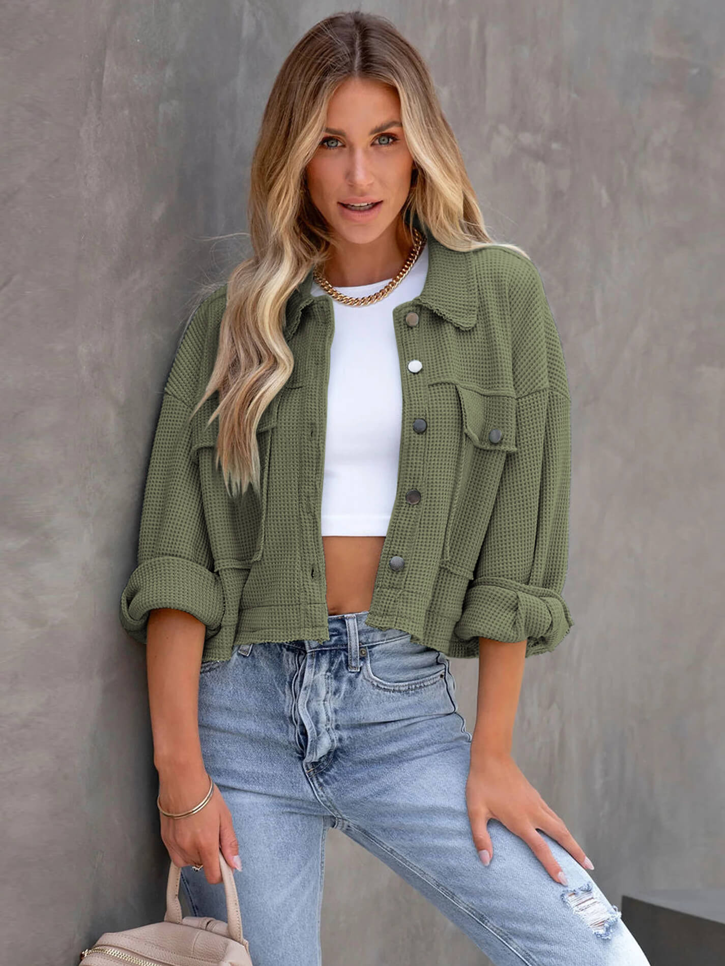 Evergreen Escape Waffle Jacket