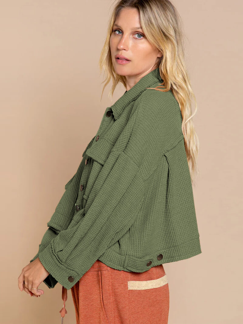 Evergreen Escape Waffle Jacket