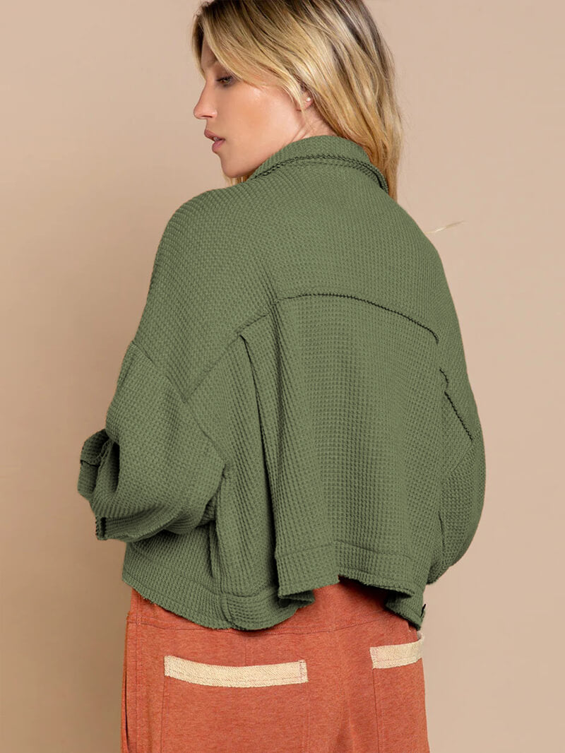 Evergreen Escape Waffle Jacket